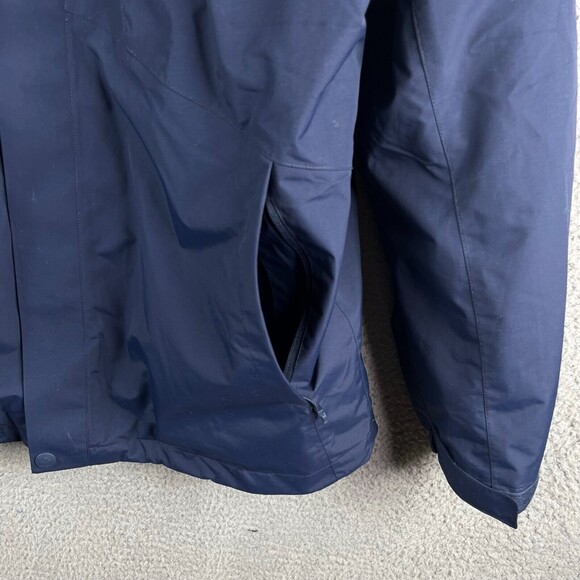 Vintage Camel Cigarette Jacket Mens L Blue Flannel Lined Full Zip Snap Coat Hood - Picture 4 of 16